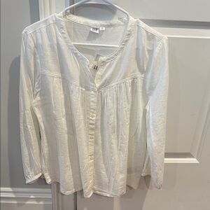 GAP White Button-Front Blouse